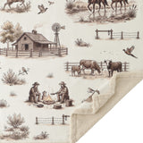 Western Range Campfire Sherpa Throw