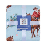 Santa on Horseback Campfire Sherpa Throw