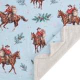 Santa on Horseback Campfire Sherpa Throw