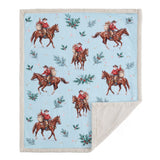 Santa on Horseback Campfire Sherpa Throw