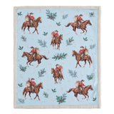 Santa on Horseback Campfire Sherpa Throw
