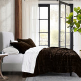 Stella Faux Silk Velvet Double Box Stitch Quilt Set