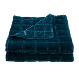 Stella Faux Silk Velvet Double Box Stitch Quilt Set