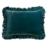 Stella Faux Silk Velvet Ruffled Dutch Euro Pillow