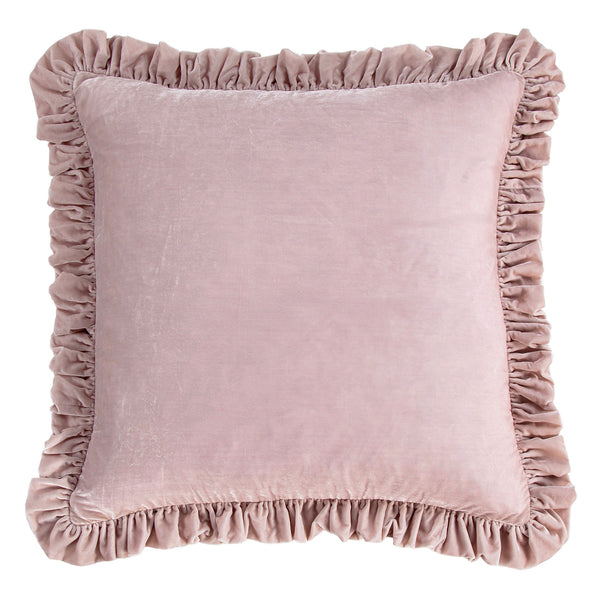 Stella Faux Silk Velvet Ruffled Euro Sham