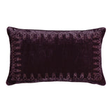 Stella Faux Silk Velvet Embroidered Lumbar Pillow