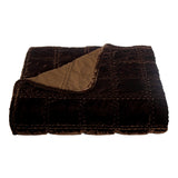 Stella Faux Silk Velvet Double Box Stitch Throw