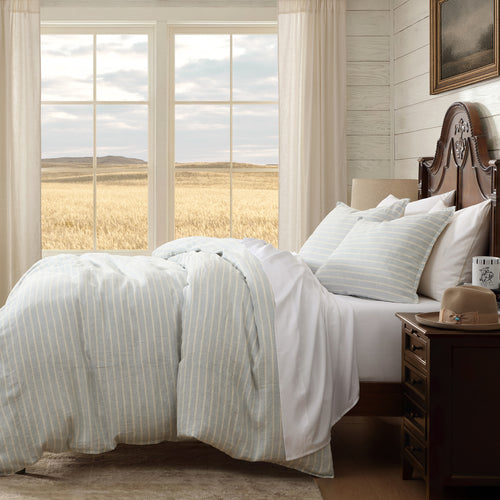Reyes 100% Slub Linen Stripe Duvet Cover Set