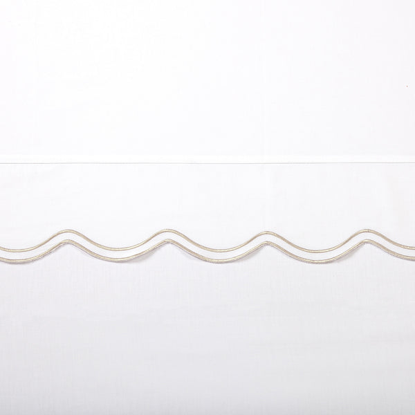 Delphine Scalloped Edge Embroidered 350TC Cotton Sateen Sheet Set