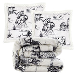 Ranch Life Western Toile Campfire Sherpa Throw