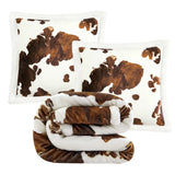 Elsa Cowhide Campfire Sherpa Throw
