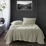 Stonewashed Cotton Waffle Weave Coverlet