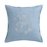 Desert Bronc Rider Denim Embroidery Pillow