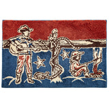 Patchwork Bandana Strumming Cowboy Jacquard Bath & Kitchen Rug