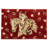 Patchwork Bandana Red Horses Jacquard Bath & Kitchen Rug