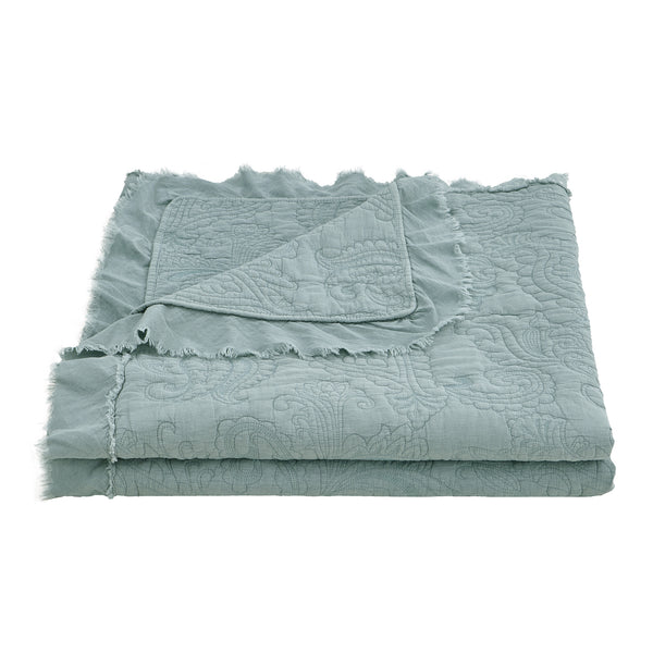 Sadie Stonewashed Paisley Ruffled Quilt Set