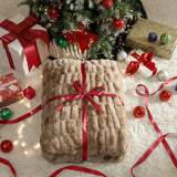 Ruched Rabbit Double-Sided Throw