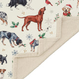 Christmas Dogs Campfire Sherpa Throw