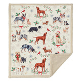 Christmas Dogs Campfire Sherpa Throw