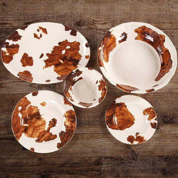 Elsa Cowhide Melamine Dinner Plate, Set of 4 Dinner Plate