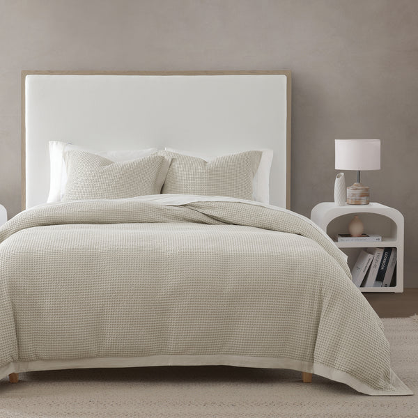 Stonewashed Cotton Waffle Weave Duvet Cover Duvet Cover