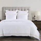 Embroidered Border Duvet Cover Set Super Queen / Light Gold Duvet Cover