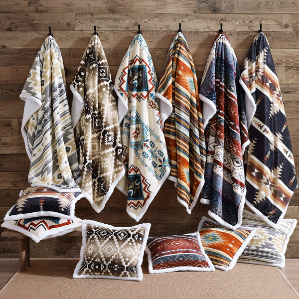 Home on the Range Aztec Campfire Sherpa Throw