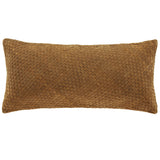 Woven Suede Lumbar Pillow Hazel Brown Leather Pillow