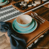 Patina Turquoise 16PC Ceramic Dish Set