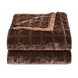 Stella Faux Silk Velvet Double Box Stitch Quilt Set Quilt