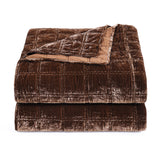 Stella Faux Silk Velvet Double Box Stitch Quilt Set Quilt