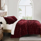 Stella Faux Silk Velvet Double Box Stitch Quilt Set Quilt