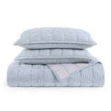 Stella Faux Silk Velvet Double Box Stitch Quilt Set Quilt