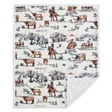 Ranch Life Western Toile Campfire Sherpa Throw Throw