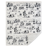 Ranch Life Western Toile Campfire Sherpa Throw Throw