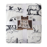 Ranch Life Western Toile Campfire Sherpa Throw Throw