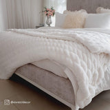 Ruched Rabbit Double-Sided Throw Throw