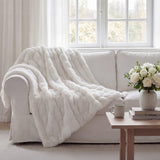 Ruched Rabbit Double-Sided Throw