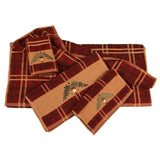 Acorn Embroidered 3PC Towel Set, Plaid Bath Towel