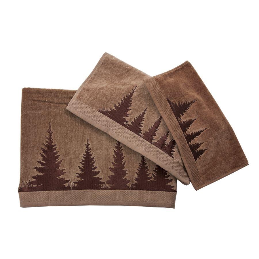 HiEnd Accents Forest Pines Plaid Mocha Towel Set