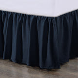 Lily Gathered Linen Bed Skirt Queen / Navy Bed Skirt