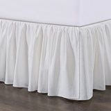 Lily Gathered Linen Bed Skirt Queen / White Bed Skirt