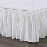 Lily Gathered Linen Bed Skirt Queen / White Bed Skirt