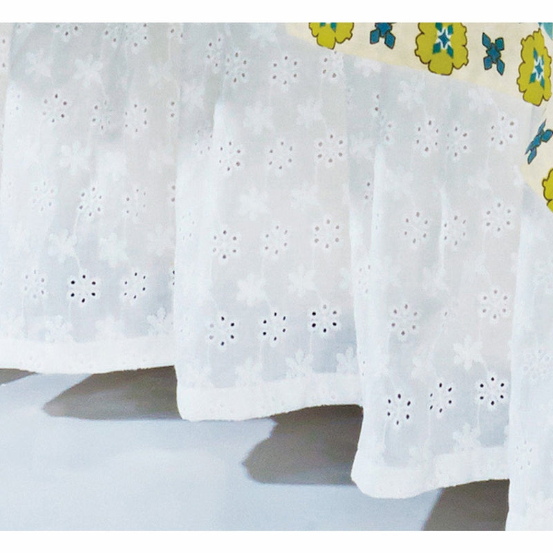White Eyelet Bed Skirt (16" Drop)-Bed Skirt-HiEnd Accents