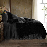 Stella Faux Silk Velvet Bedspread Set Queen / Dark Slate Bedspread