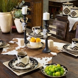Chalet Aztec Dinnerware Set, 16 PC Ceramic Dinnerware