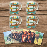 4 PC Horses Coaster Set Coaster