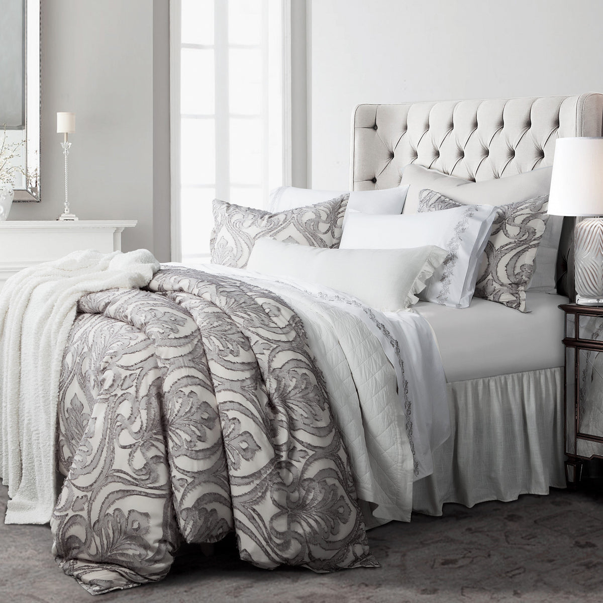 Nicole Damask Bedding Set Comforter / Duvet Cover