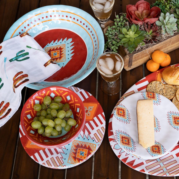 Southwest Motif 4-PC Melamine Dinner Bowl Set Dinner Bowl