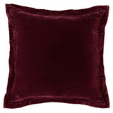 Stella Faux Silk Velvet Flanged Euro Sham Garnet Red Euro Sham